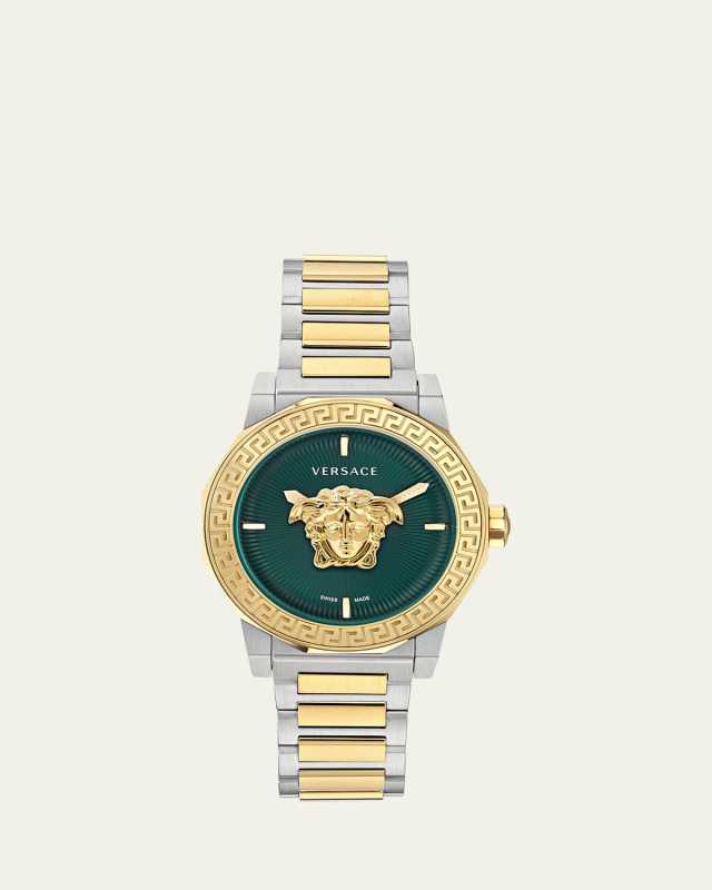 38mm Medusa Deco Watch with Bracelet Strap, Green